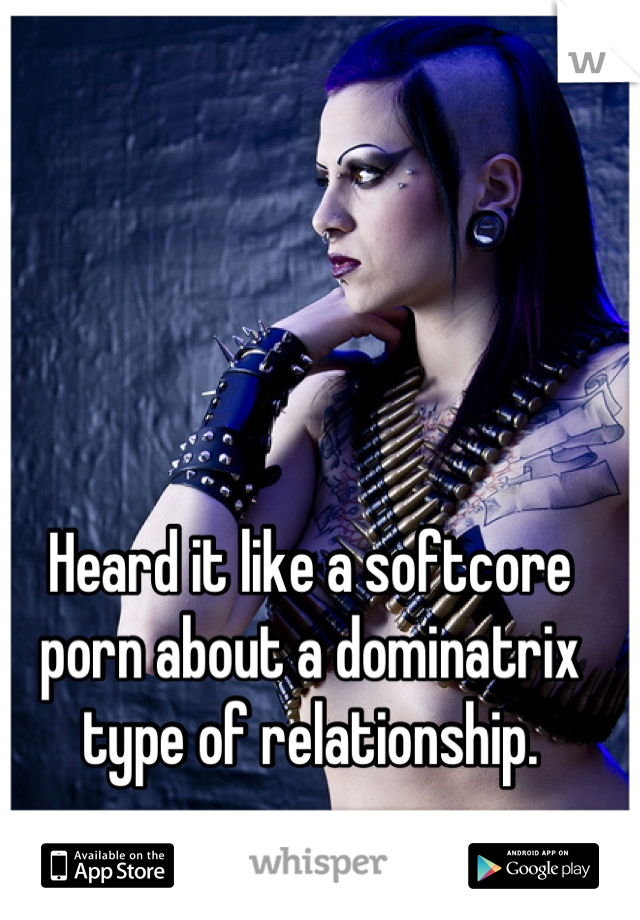 Heard it like a softcore porn about a dominatrix type of relationship.