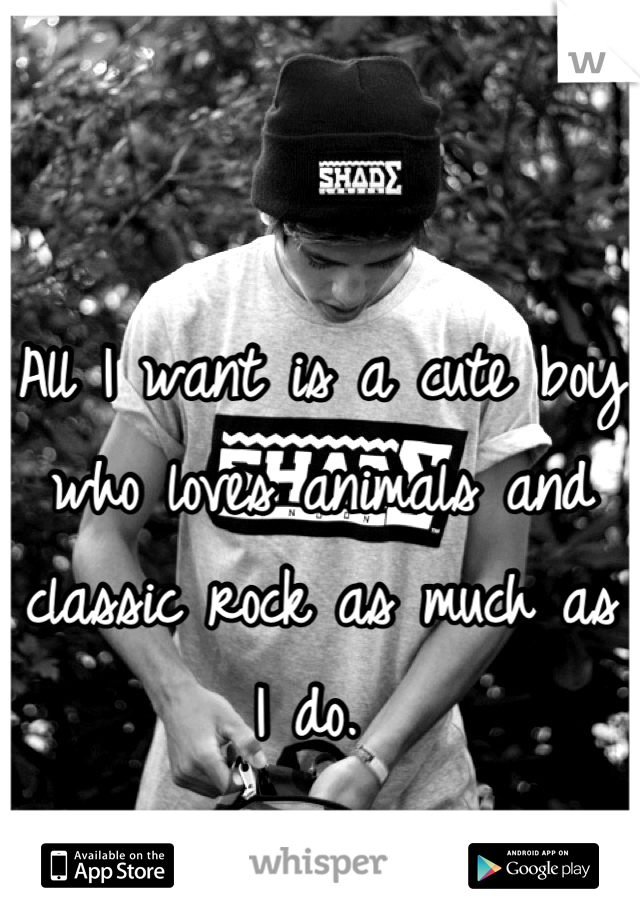 All I want is a cute boy who loves animals and classic rock as much as I do. 