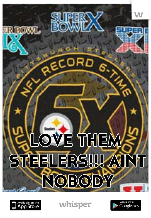LOVE THEM STEELERS!!! AINT NOBODY BETTER!!!