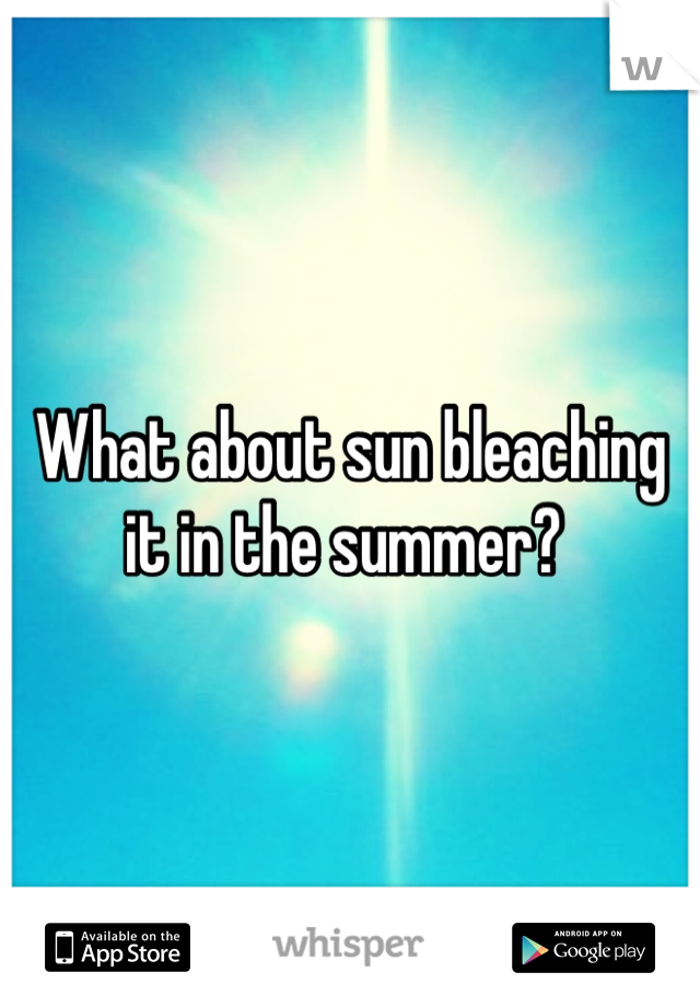 What about sun bleaching it in the summer? 
