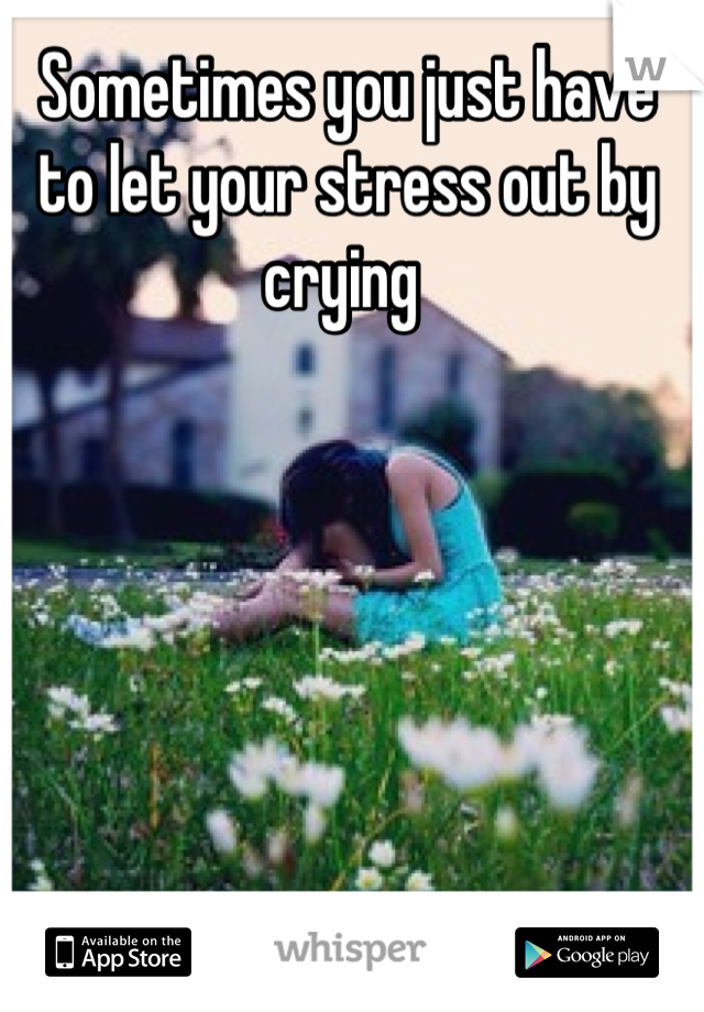 Sometimes you just have to let your stress out by crying 