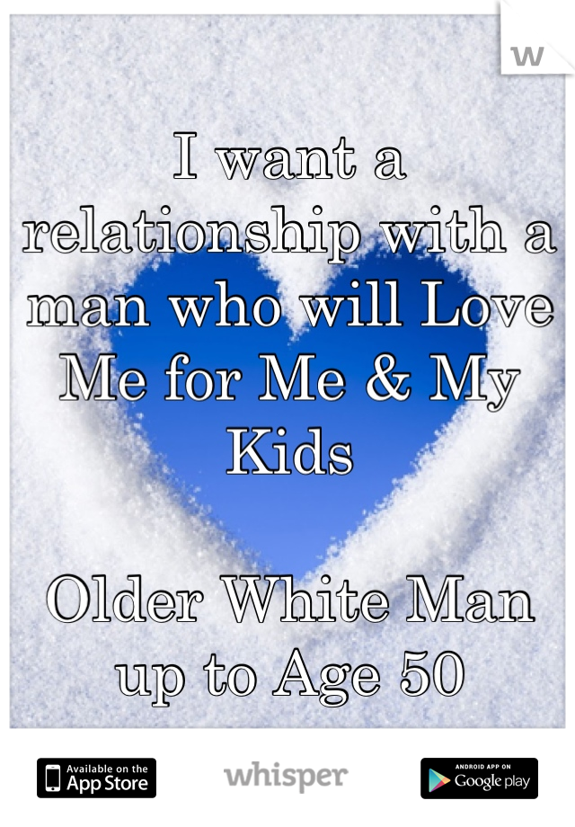 I want a relationship with a man who will Love Me for Me & My Kids

Older White Man up to Age 50