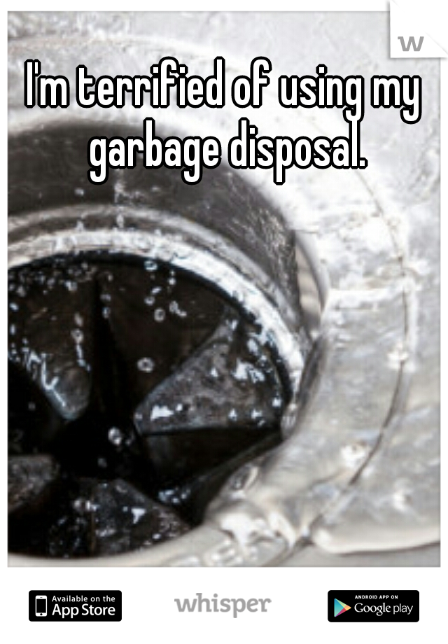 I'm terrified of using my garbage disposal.