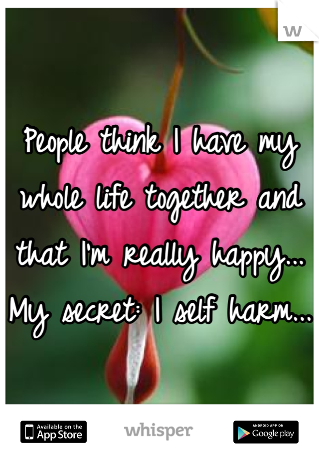People think I have my whole life together and that I'm really happy... My secret: I self harm...