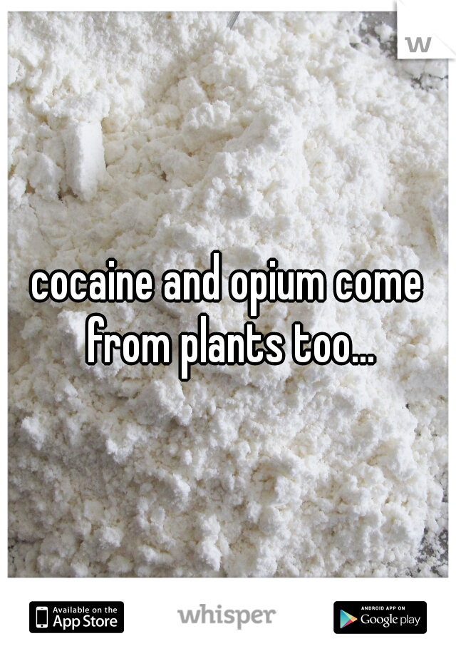 cocaine and opium come from plants too...