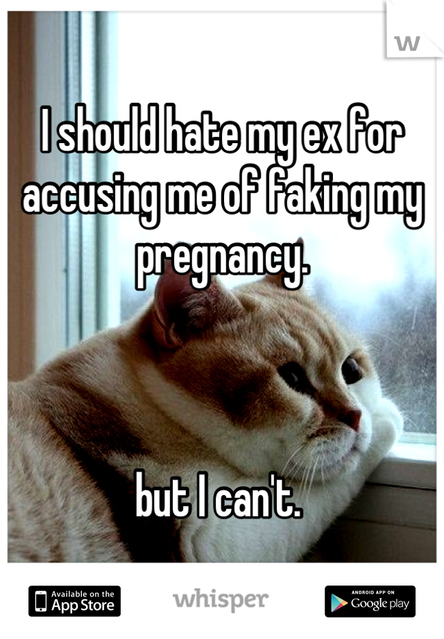 I should hate my ex for accusing me of faking my pregnancy.



but I can't. 