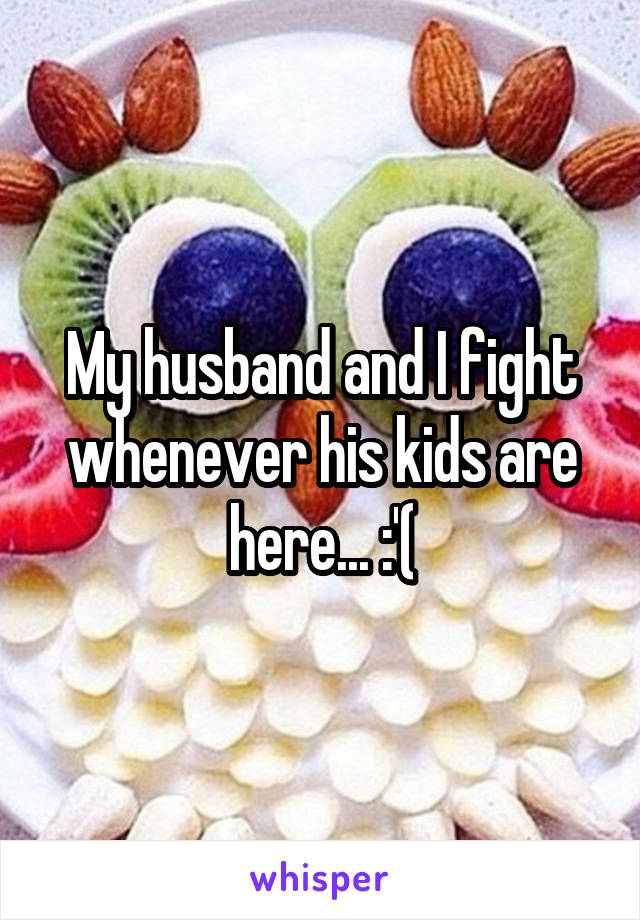 My husband and I fight whenever his kids are here... :'(