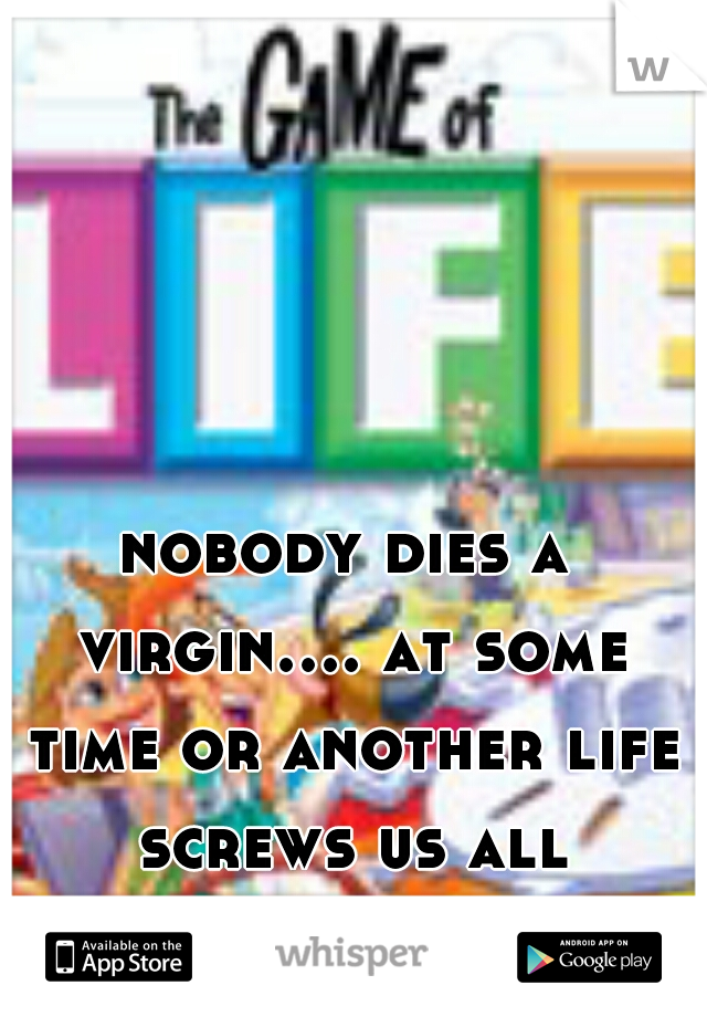 nobody dies a virgin.... at some time or another life screws us all