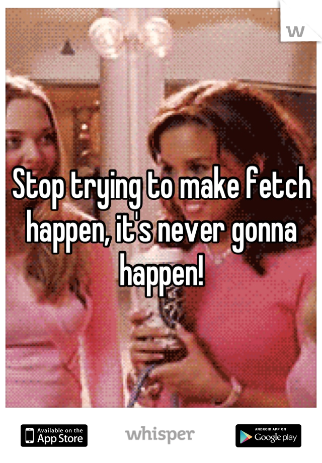 Stop trying to make fetch happen, it's never gonna happen!