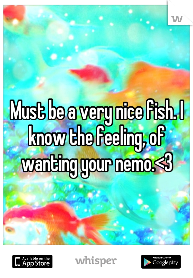 Must be a very nice fish. I know the feeling, of wanting your nemo.<3