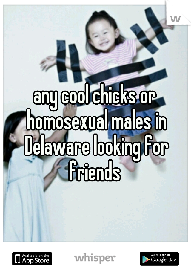 any cool chicks or homosexual males in Delaware looking for friends 