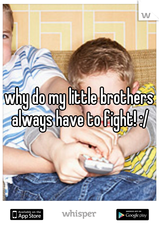 why do my little brothers always have to fight! :/