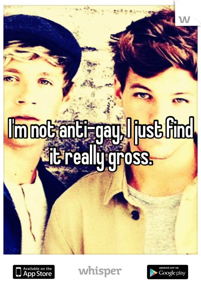 I'm not anti-gay, I just find it really gross.