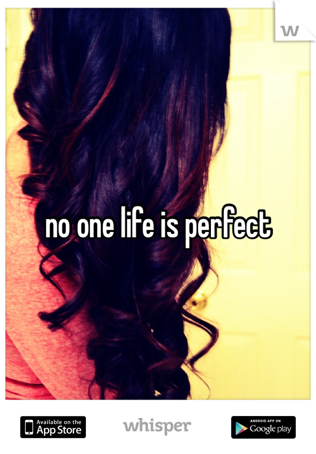 no one life is perfect 