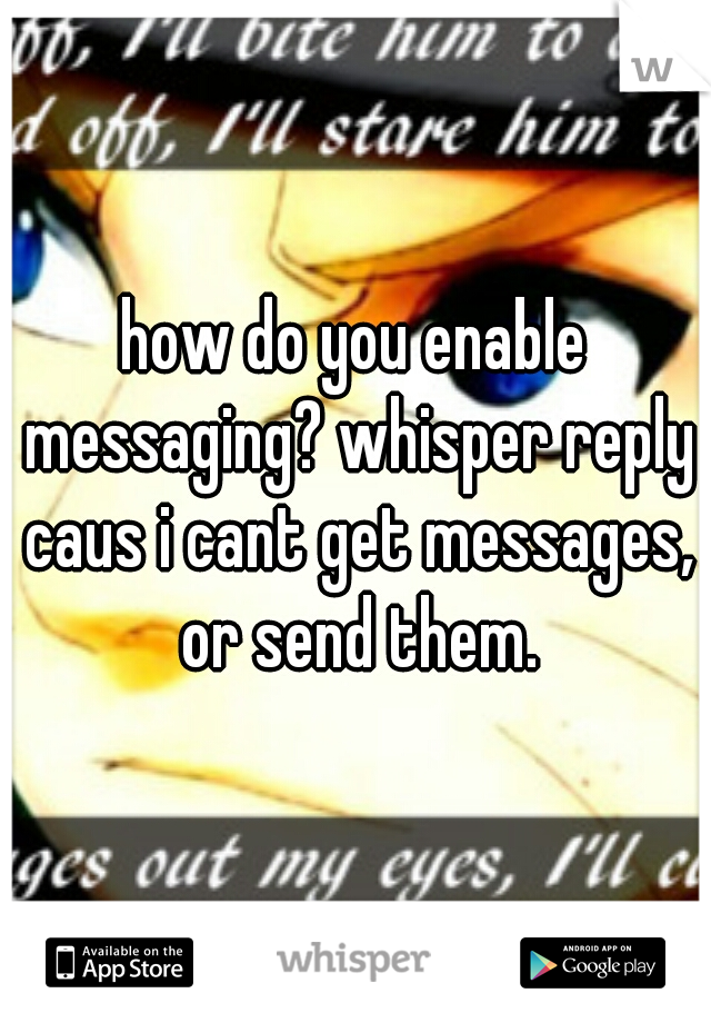 how do you enable messaging? whisper reply caus i cant get messages, or send them.