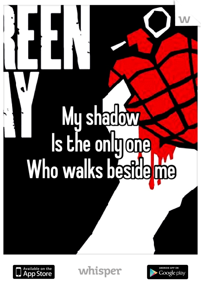 My shadow 
Is the only one 
Who walks beside me 