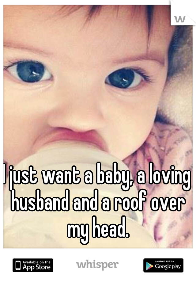 I just want a baby, a loving husband and a roof over my head.
