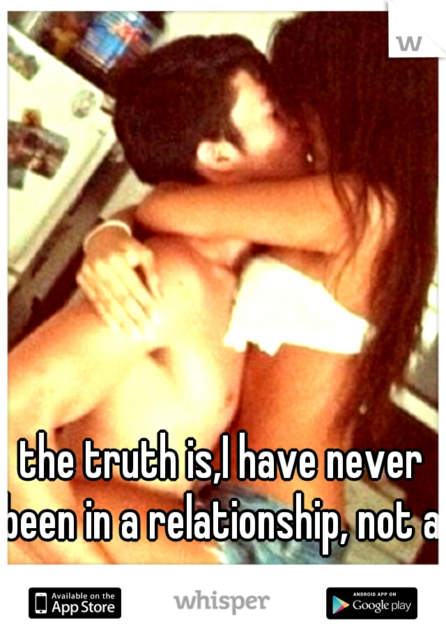  the truth is,I have never been in a relationship, not a proper one