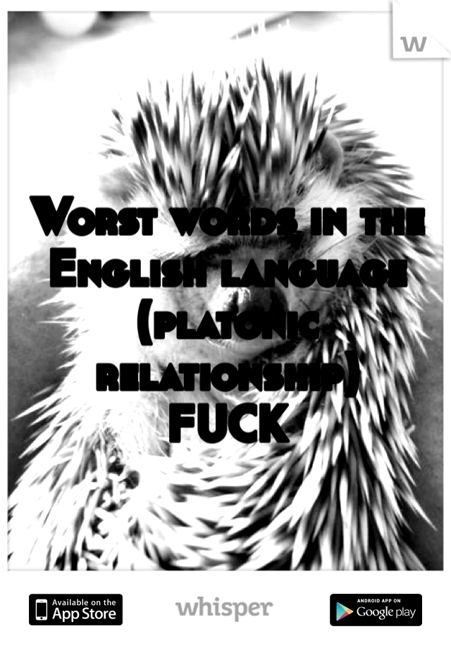 Worst words in the English language (platonic relationship)
FUCK