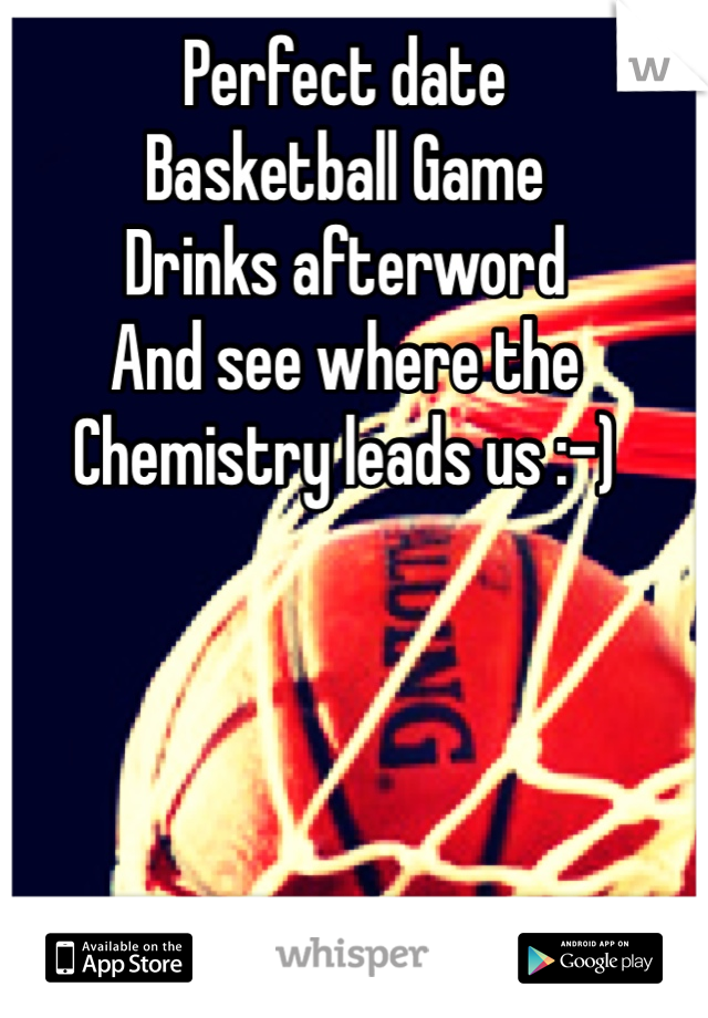 Perfect date
Basketball Game
Drinks afterword
And see where the
Chemistry leads us :-)