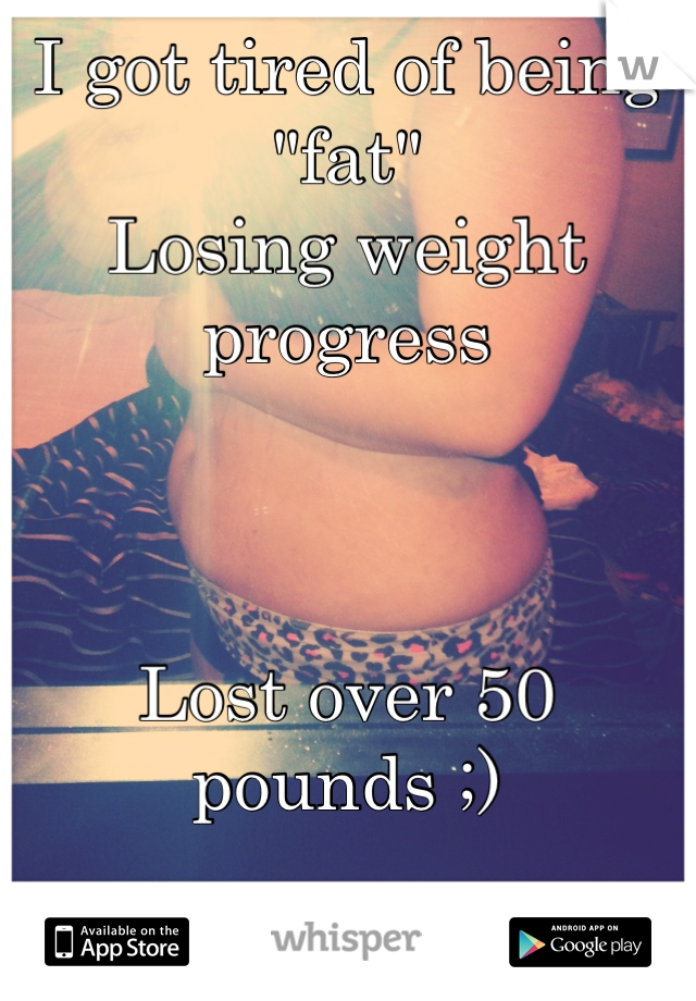 I got tired of being "fat" 
Losing weight progress 



Lost over 50 pounds ;) 
