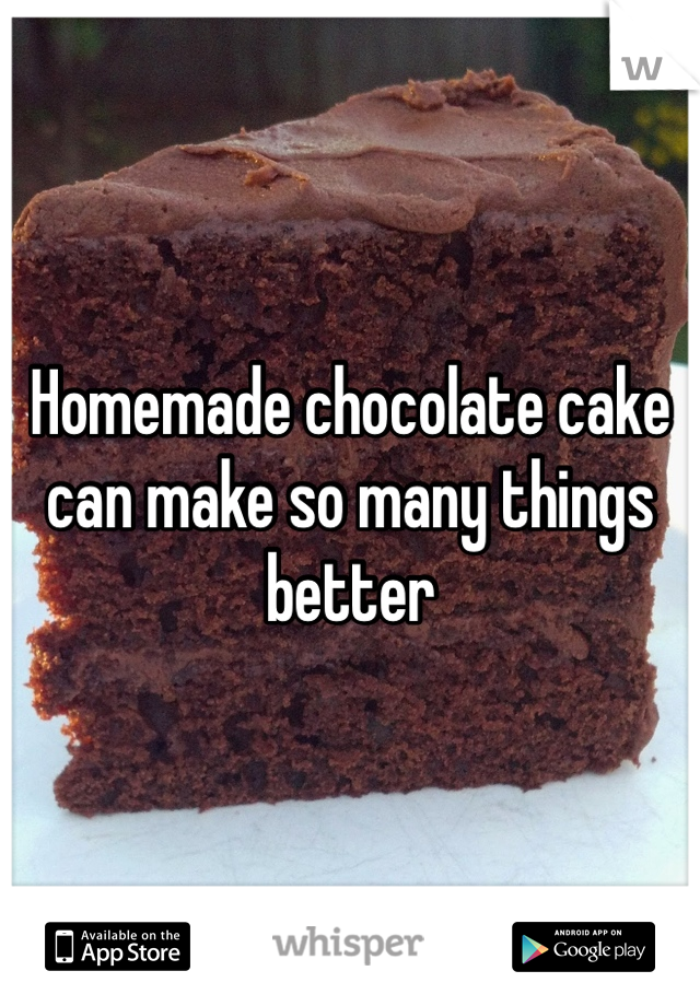 Homemade chocolate cake can make so many things better