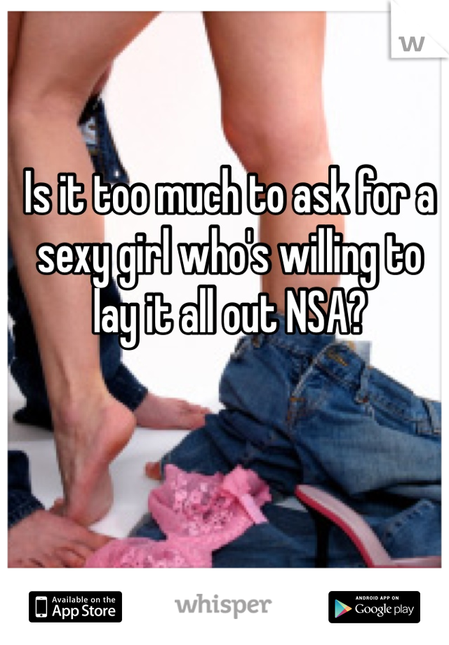 Is it too much to ask for a sexy girl who's willing to lay it all out NSA?