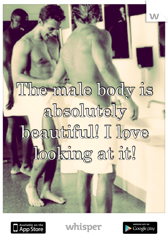 The male body is absolutely beautiful! I love looking at it!