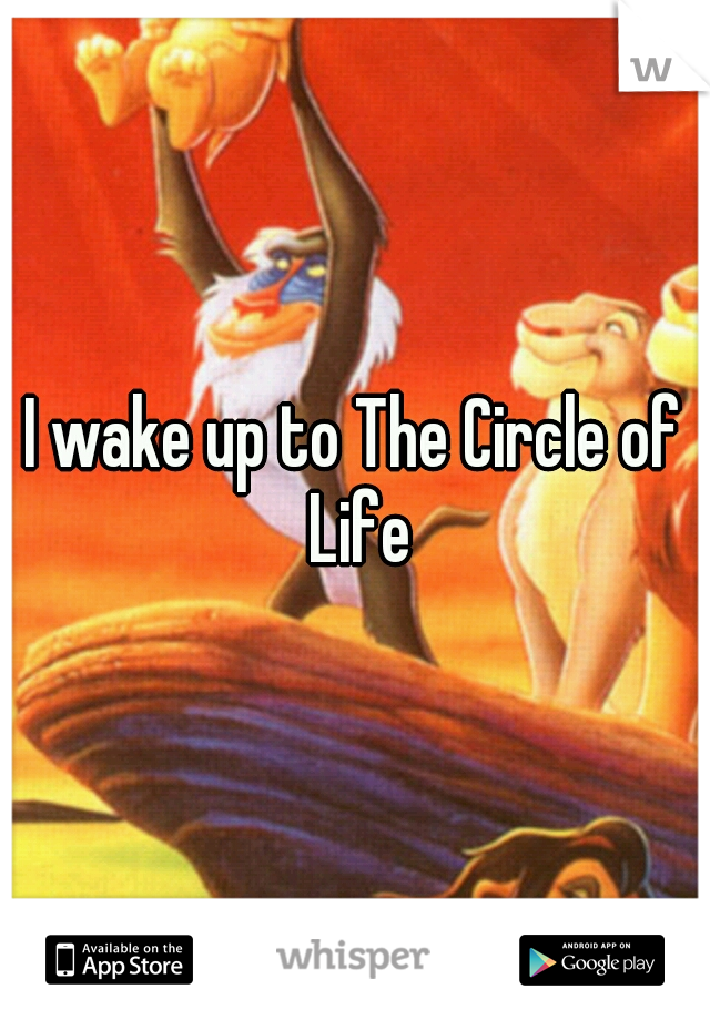 I wake up to The Circle of Life