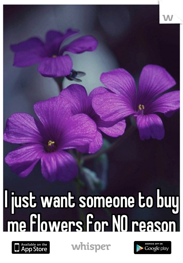 I just want someone to buy me flowers for NO reason at all :/