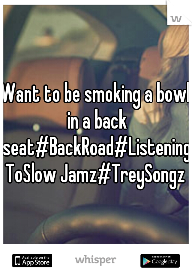 Want to be smoking a bowl in a back seat#BackRoad#ListeningToSlow Jamz#TreySongz