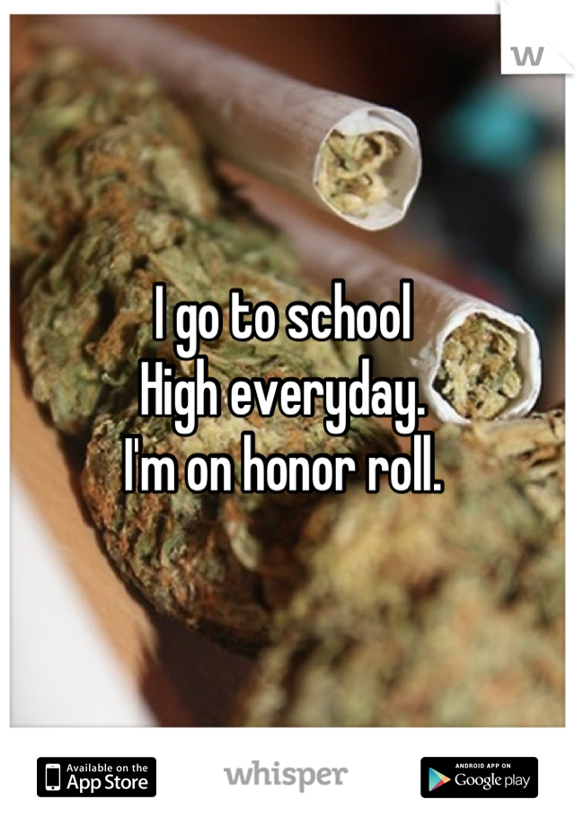 I go to school 
High everyday.
I'm on honor roll.