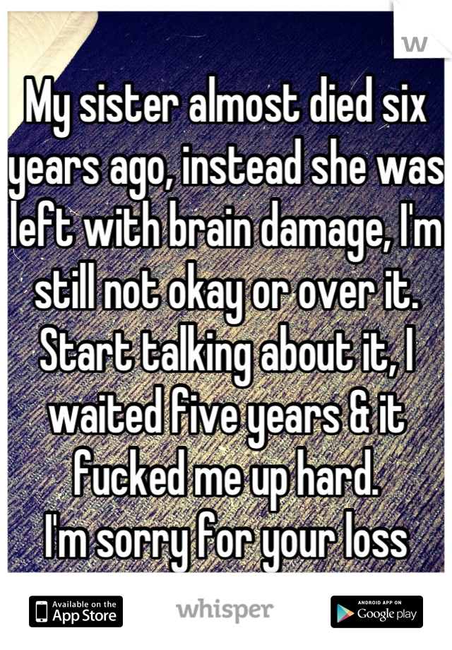 My sister almost died six years ago, instead she was left with brain damage, I'm still not okay or over it. Start talking about it, I waited five years & it fucked me up hard.
I'm sorry for your loss