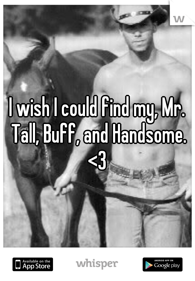 I wish I could find my, Mr. Tall, Buff, and Handsome. <3 
