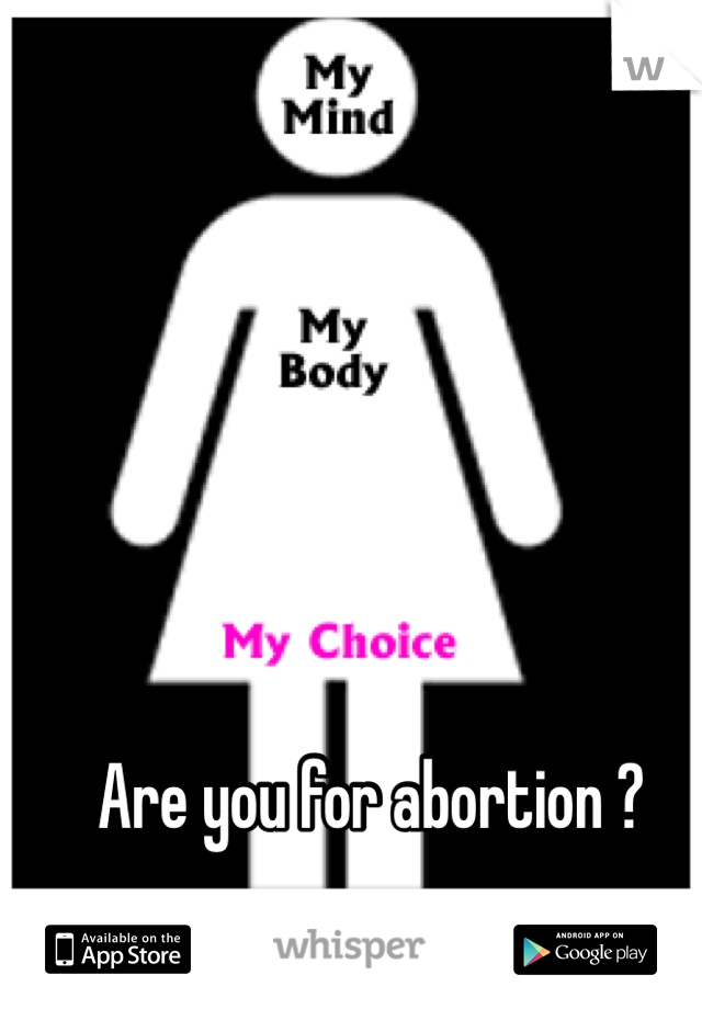 Are you for abortion ?  