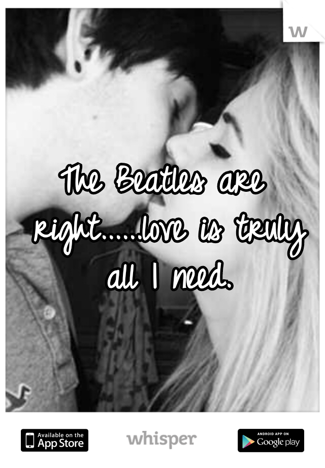 The Beatles are right......love is truly all I need.