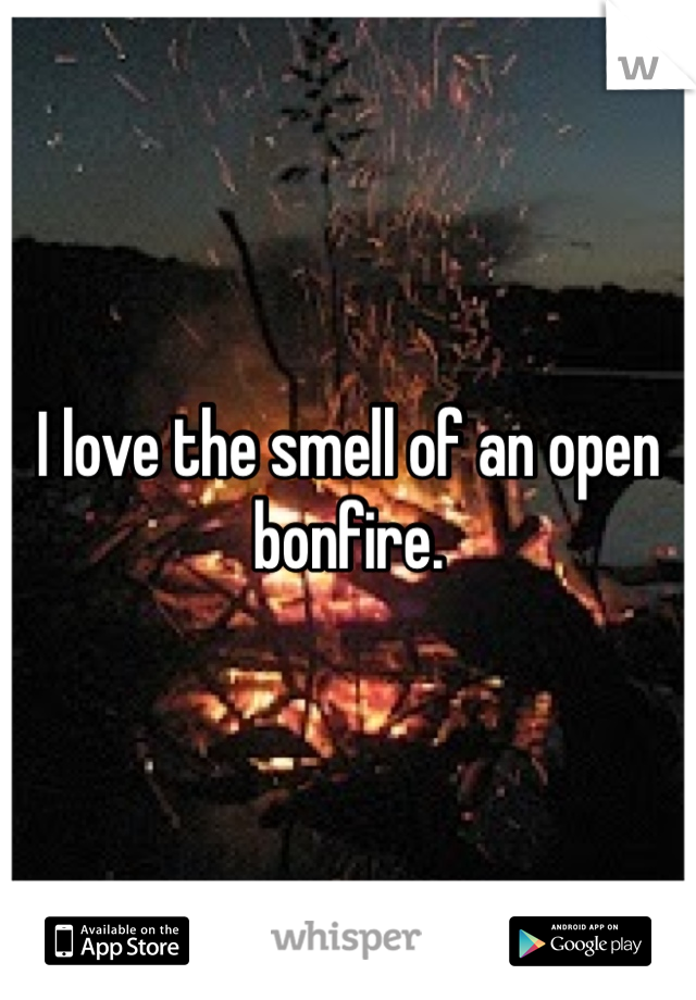 I love the smell of an open bonfire. 