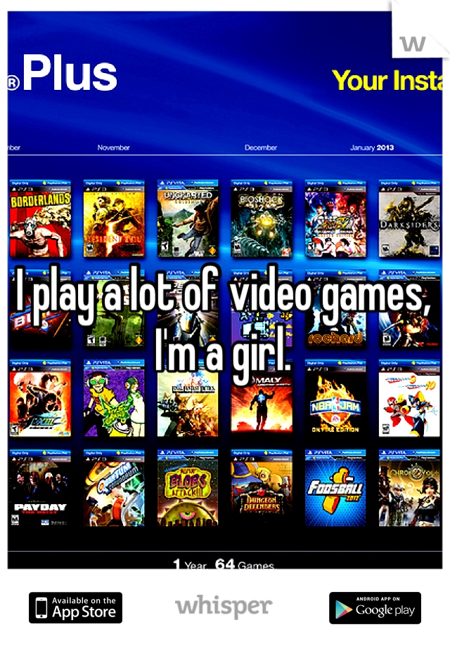 I play a lot of video games, I'm a girl.