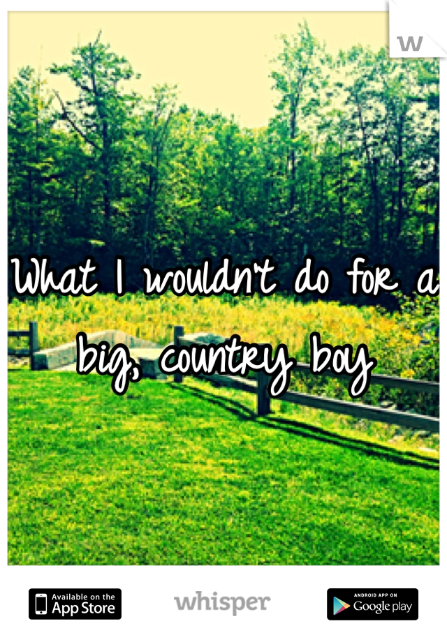 What I wouldn't do for a big, country boy
