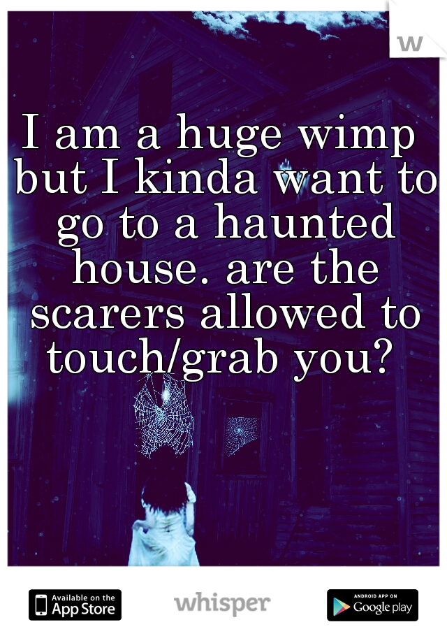 I am a huge wimp but I kinda want to go to a haunted house. are the scarers allowed to touch/grab you? 
