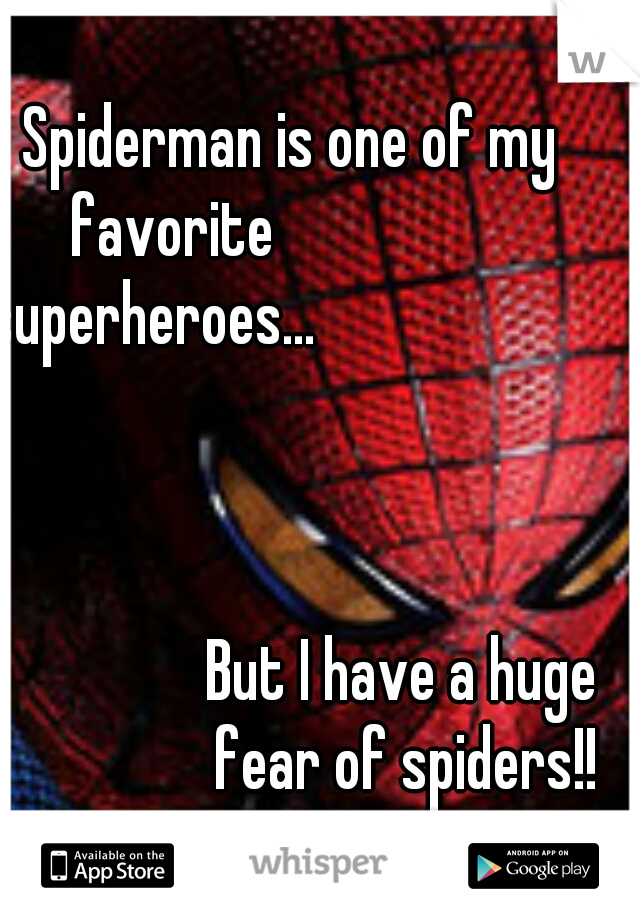 Spiderman is one of my favorite                    superheroes...








































































 But I have a huge                   fear of spiders!!