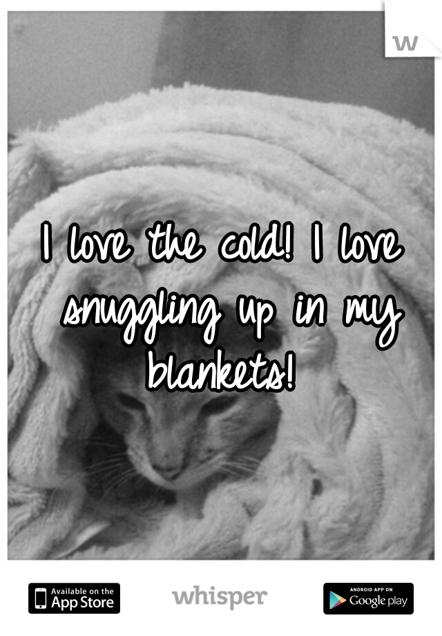 I love the cold! I love snuggling up in my blankets! 