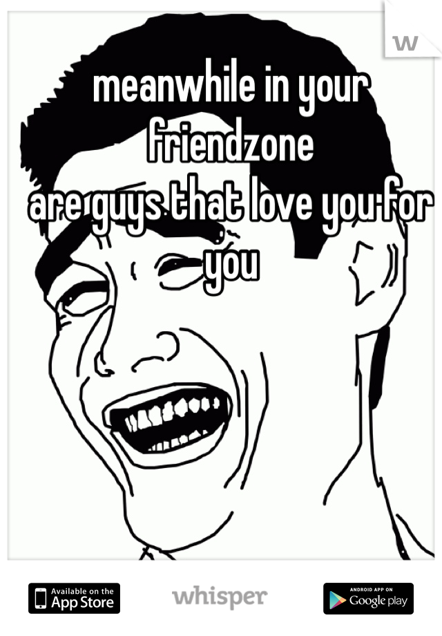 meanwhile in your friendzone
are guys that love you for you