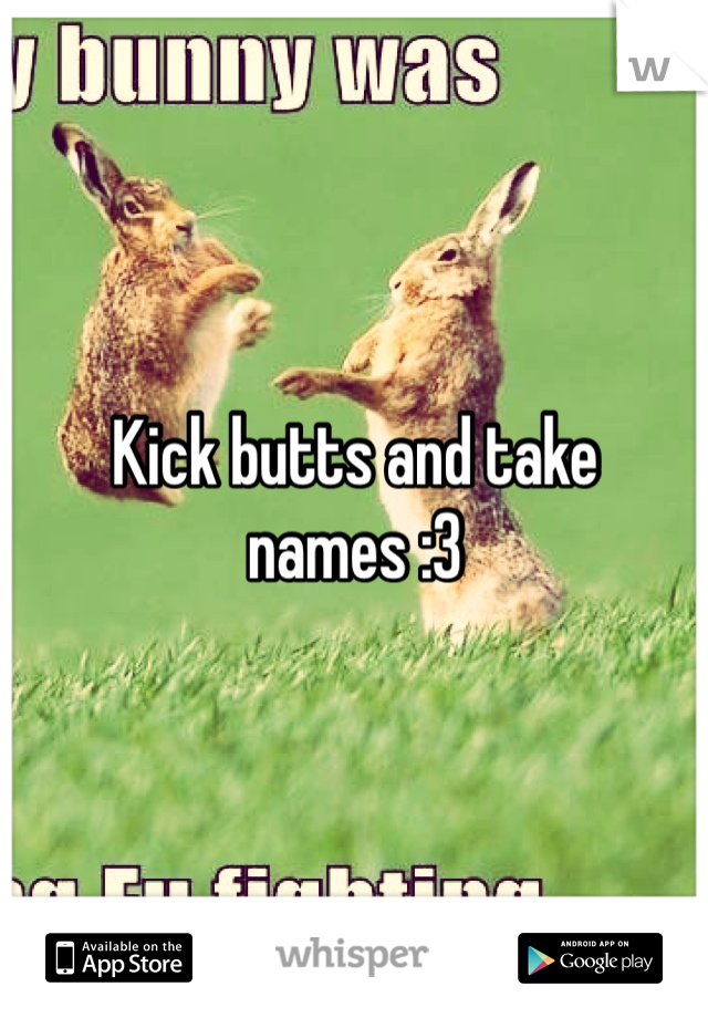 Kick butts and take names :3