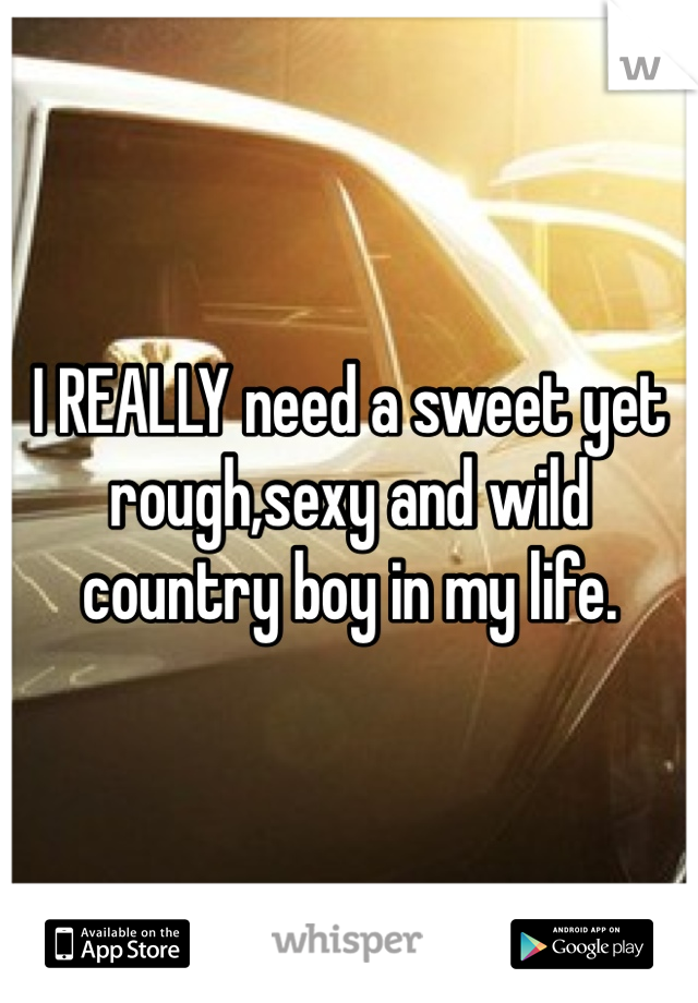 I REALLY need a sweet yet rough,sexy and wild country boy in my life. 