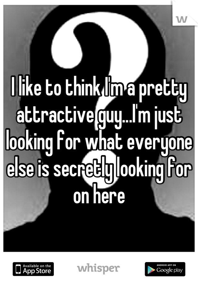 I like to think I'm a pretty attractive guy...I'm just looking for what everyone else is secretly looking for on here
