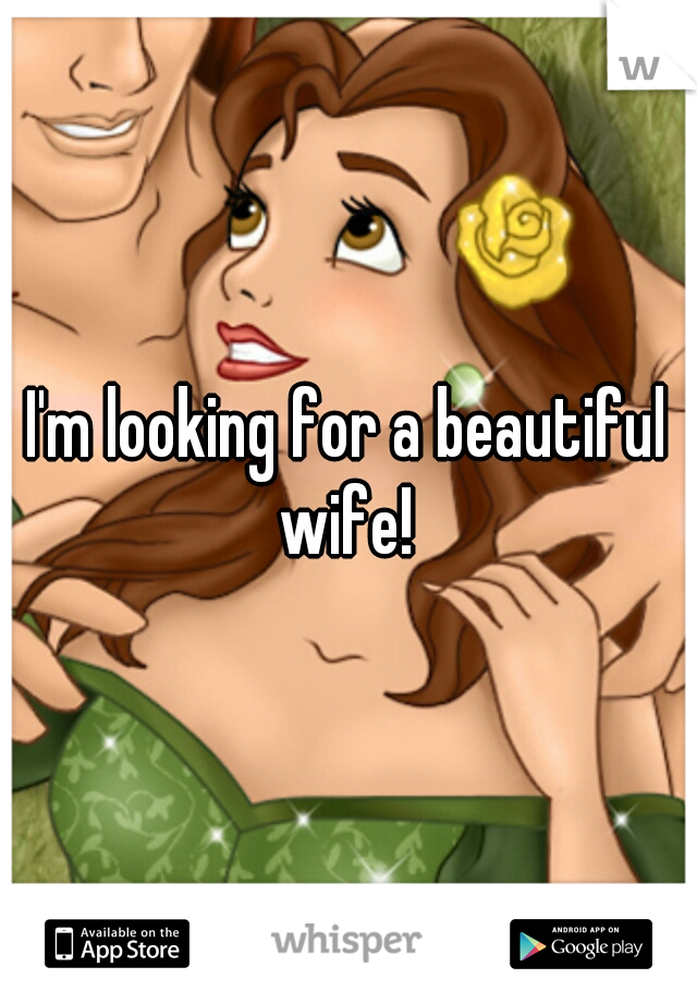 I'm looking for a beautiful wife! 