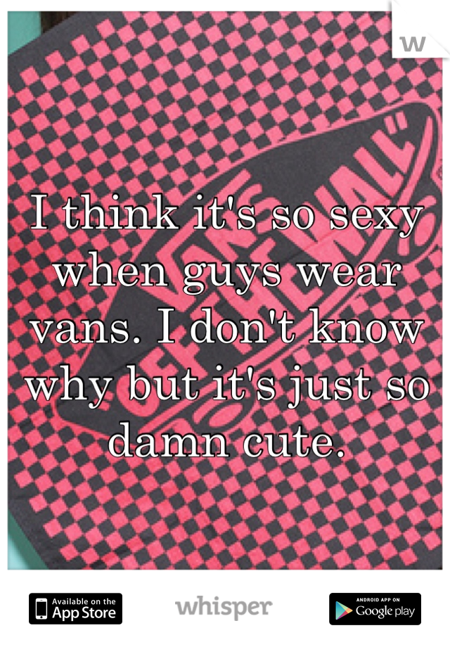 I think it's so sexy when guys wear vans. I don't know why but it's just so damn cute. 