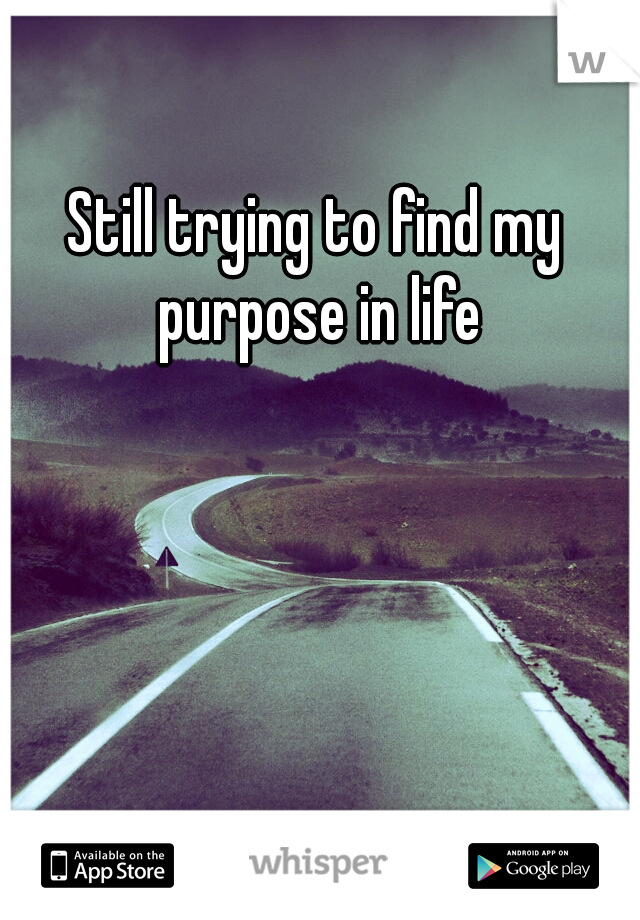 Still trying to find my purpose in life