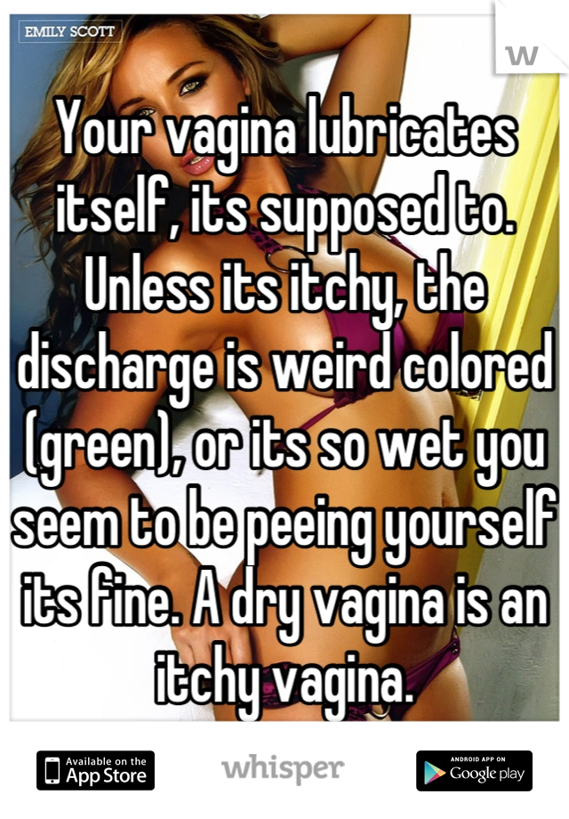 Your vagina lubricates itself, its supposed to. Unless its itchy, the discharge is weird colored (green), or its so wet you seem to be peeing yourself its fine. A dry vagina is an itchy vagina.